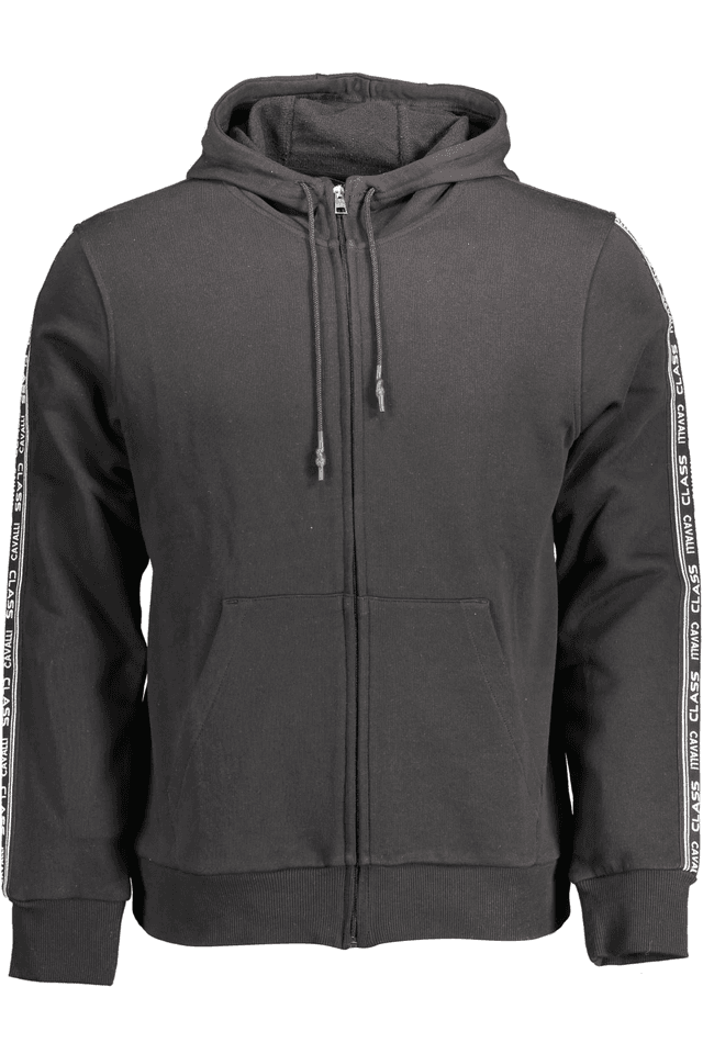 1455CAVALLI CLASS FELPA CON ZIP UOMO NERO