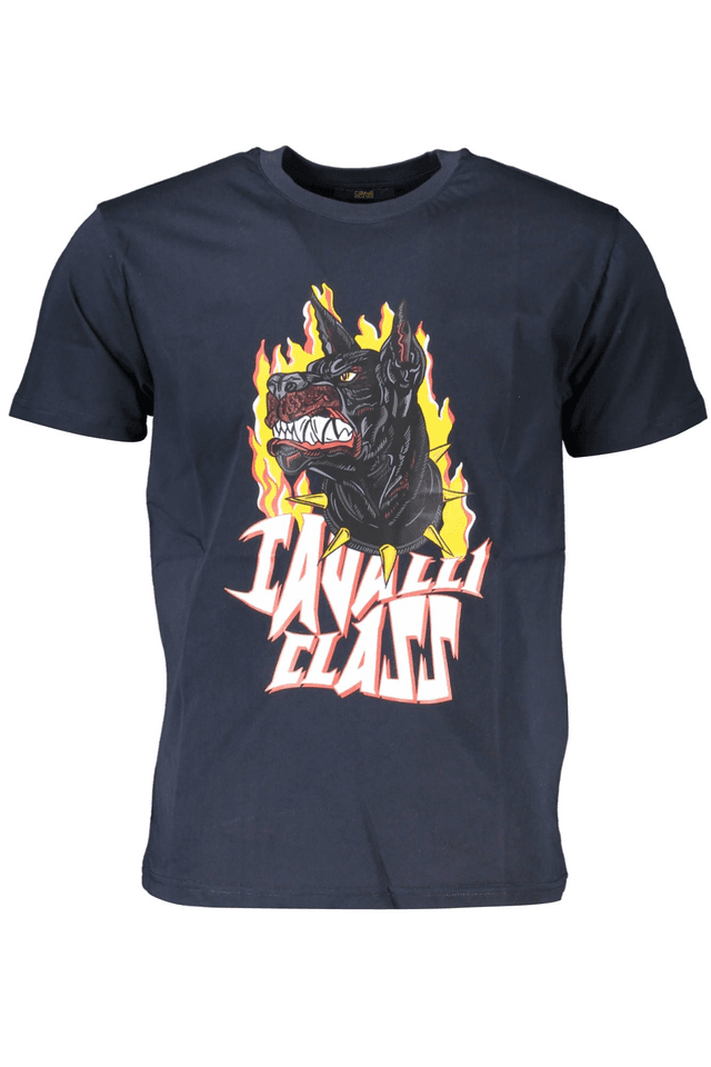 4164CAVALLI CLASS T-SHIRT MANICHE CORTE UOMO BLU
