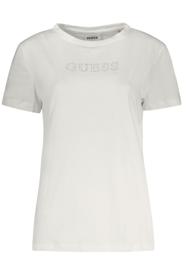 10617GUESS JEANS T-SHIRT MANICHE CORTE DONNA BIANCO