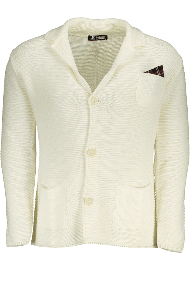 6008U.S. GRAND POLO CARDIGAN UOMO BIANCO