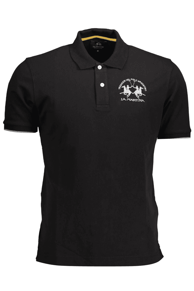 1601LA MARTINA POLO MANICHE CORTE UOMO NERO