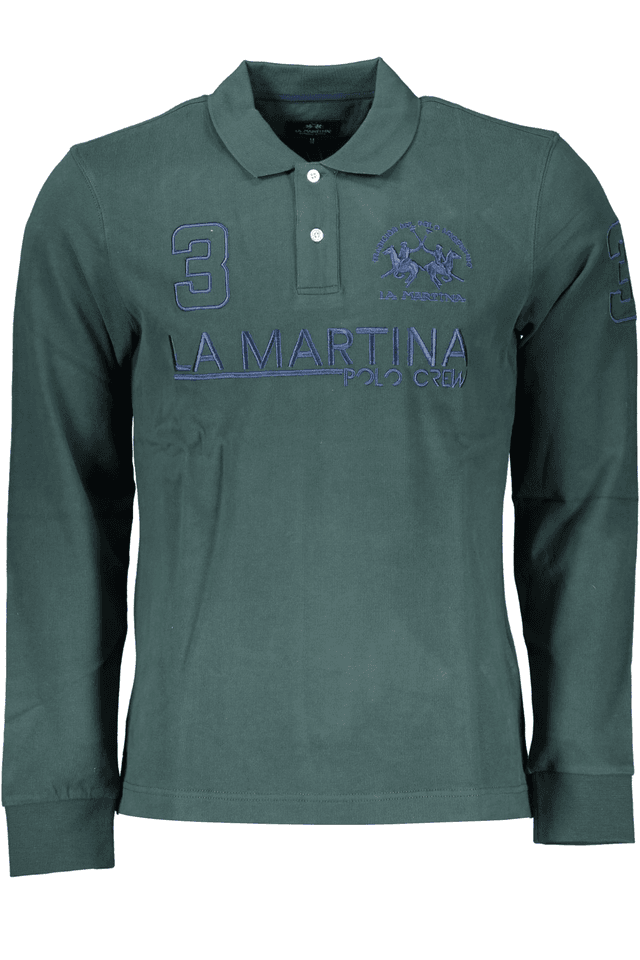 6927LA MARTINA POLO MANICHE LUNGHE UOMO VERDE
