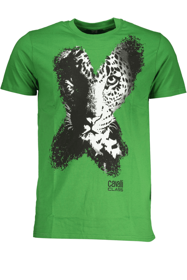 7732CAVALLI CLASS T-SHIRT MANICHE CORTE UOMO VERDE
