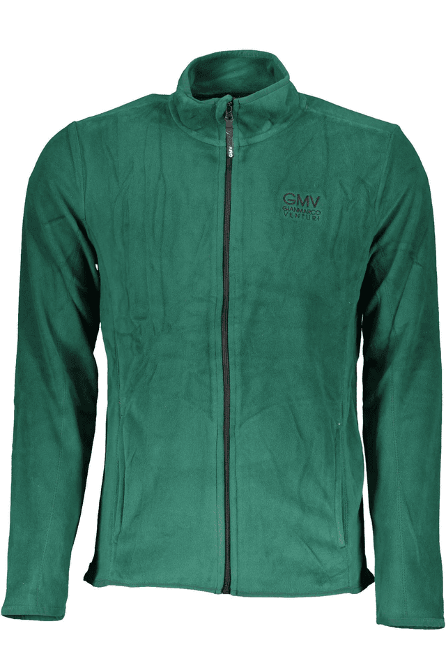 2342GIAN MARCO VENTURI FELPA CON ZIP UOMO VERDE