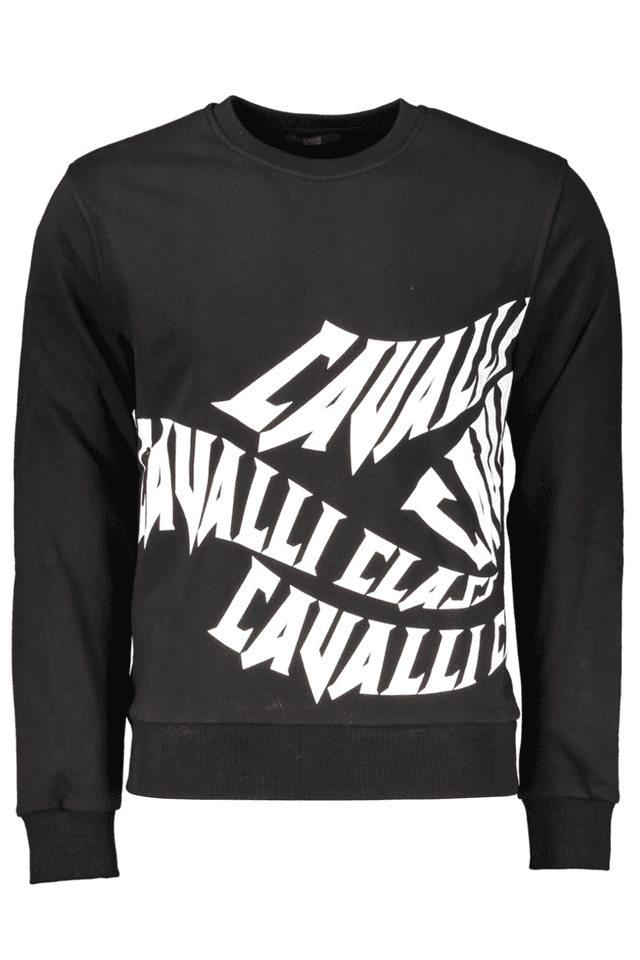 4140CAVALLI CLASS FELPA SENZA ZIP UOMO NERO