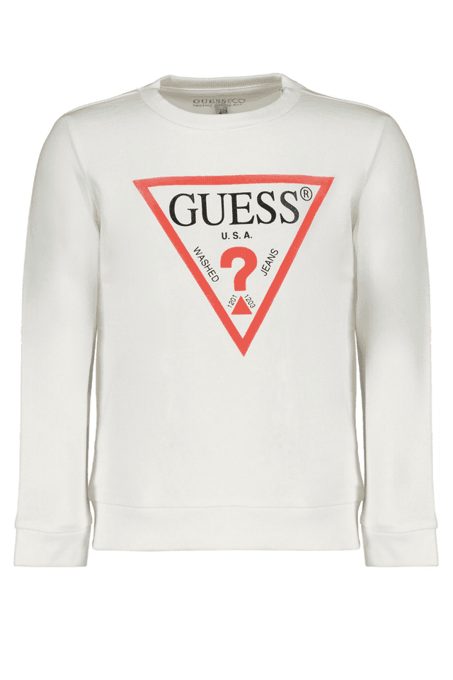 8111GUESS JEANS FELPA SENZA ZIP BAMBINO BIANCO