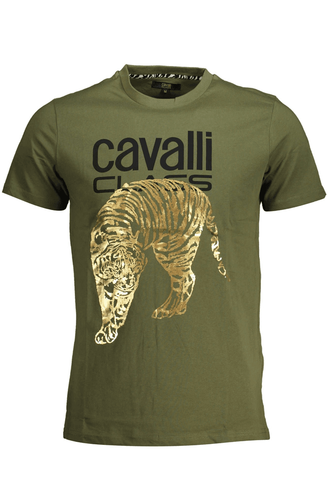 4519CAVALLI CLASS T-SHIRT MANICHE CORTE UOMO VERDE