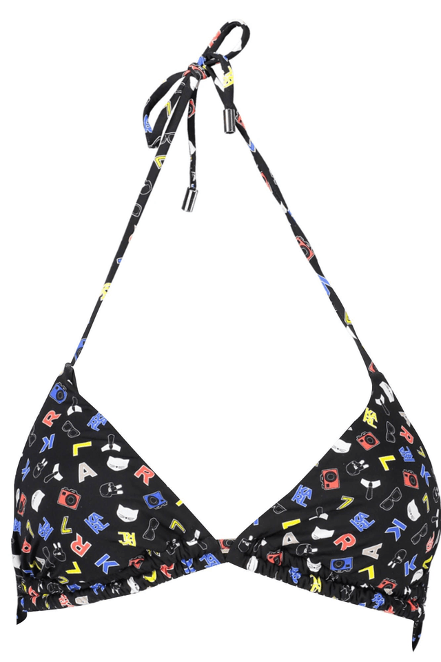 3824KARL LAGERFELD BEACHWEAR COSTUME PARTE SOPRA DONNA NERO