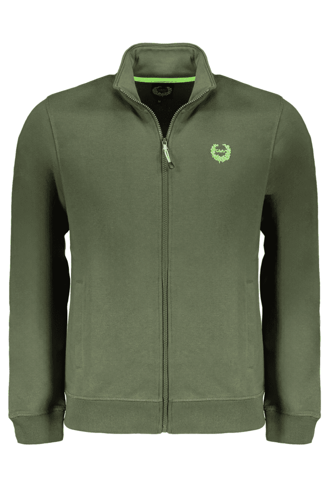9648GIAN MARCO VENTURI FELPA CON ZIP UOMO VERDE