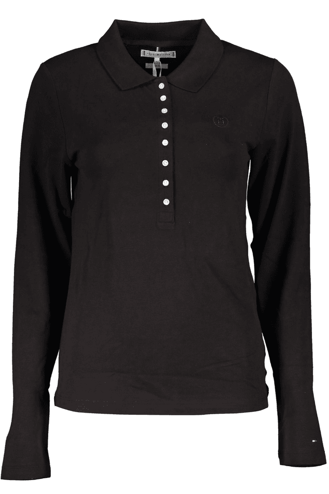 4782TOMMY HILFIGER POLO MANICHE LUNGHE DONNA NERO