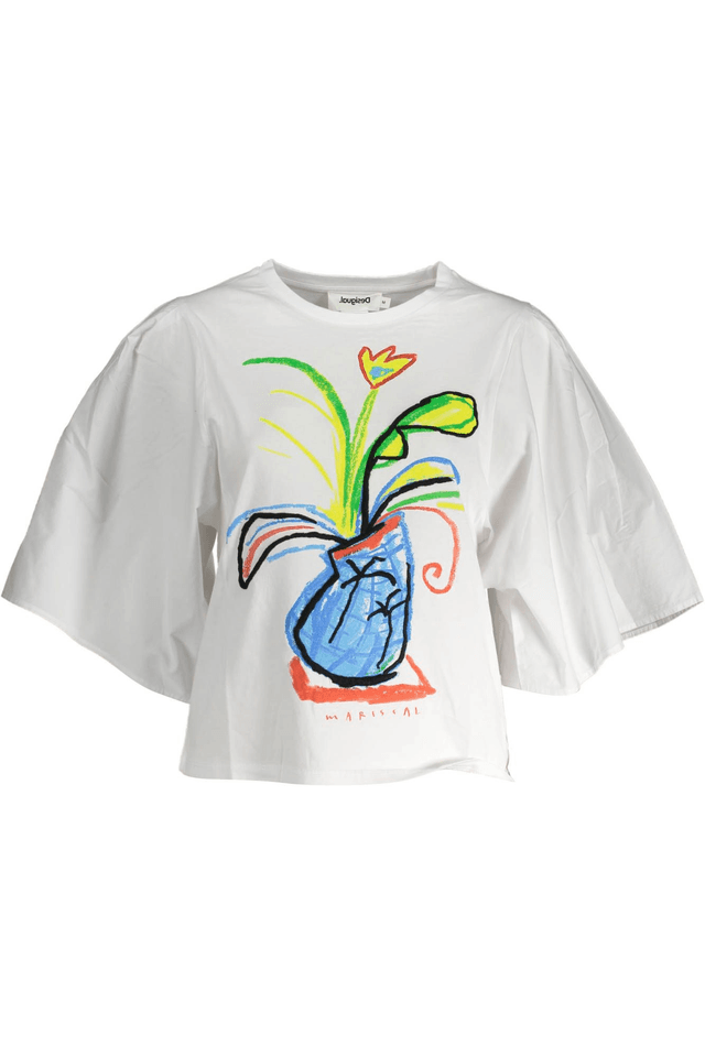 3388DESIGUAL T-SHIRT MANICHE CORTE DONNA BIANCO