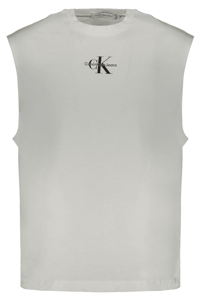8456CALVIN KLEIN T-SHIRT SENZA MANICHE UOMO BIANCO