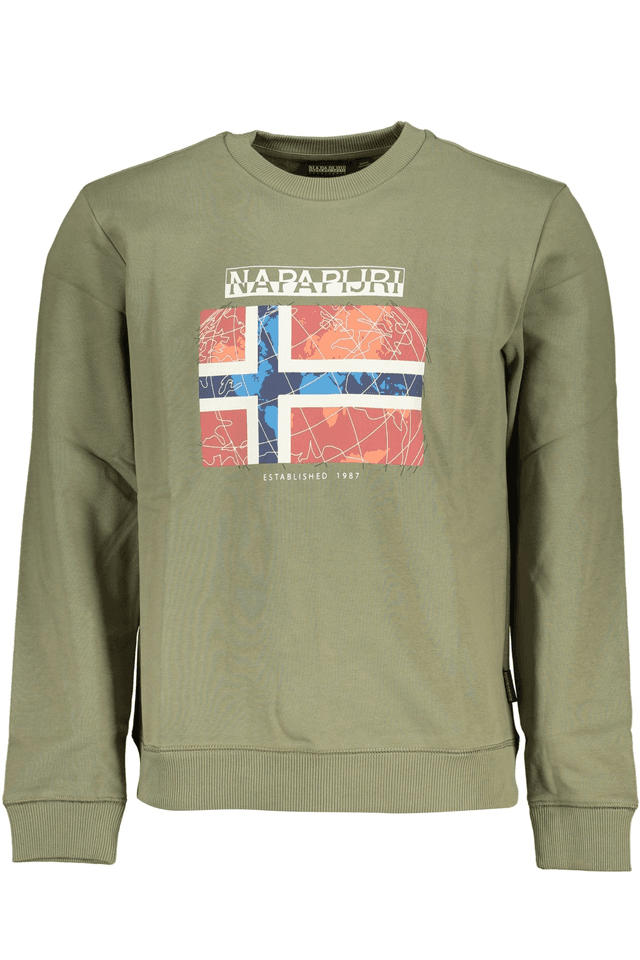 5733NAPAPIJRI FELPA SENZA ZIP UOMO VERDE