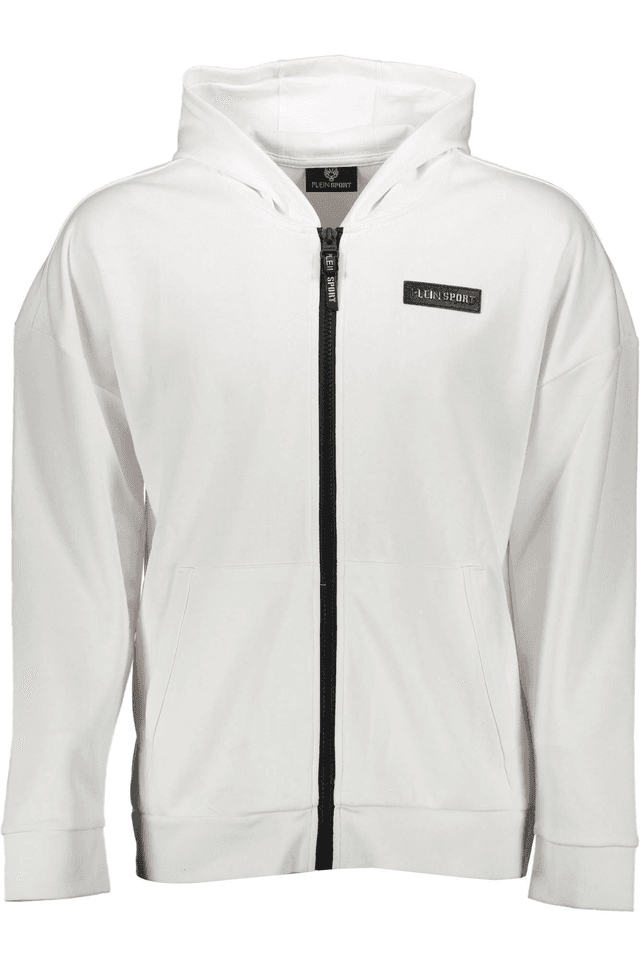 1292PLEIN SPORT FELPA CON ZIP UOMO BIANCO