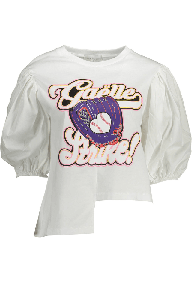 1495GAELLE PARIS T-SHIRT MANICHE 3/4 DONNA BIANCO
