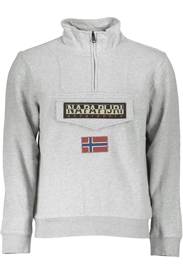 4329NAPAPIJRI FELPA SENZA ZIP UOMO GRIGIO