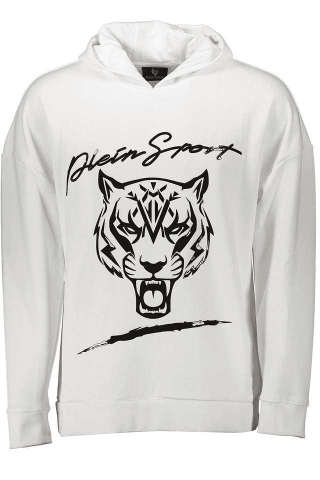 1078PLEIN SPORT FELPA SENZA ZIP UOMO BIANCO