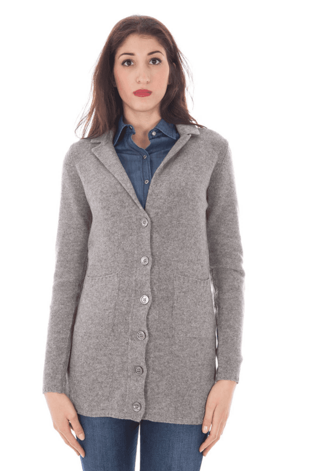 827FRED PERRY CARDIGAN DONNA GRIGIO