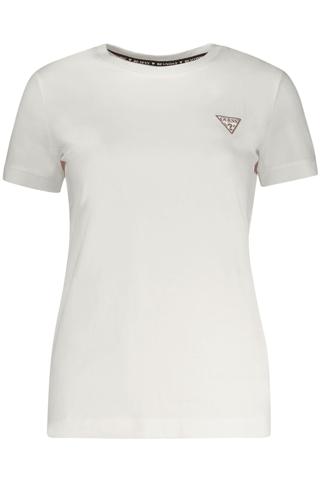 10585GUESS JEANS T-SHIRT MANICHE CORTE DONNA BIANCO