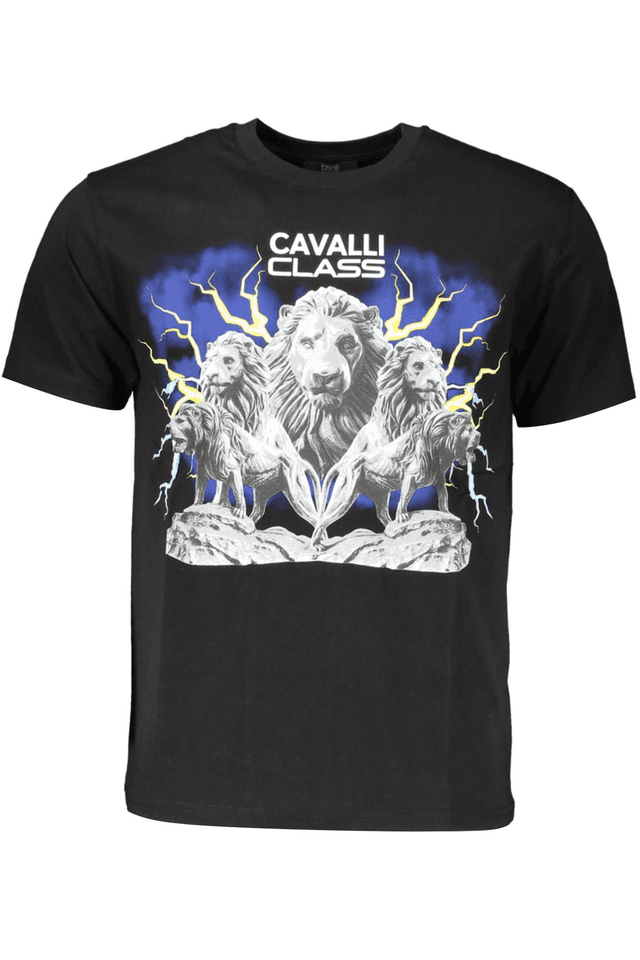 4166CAVALLI CLASS T-SHIRT MANICHE CORTE UOMO NERO