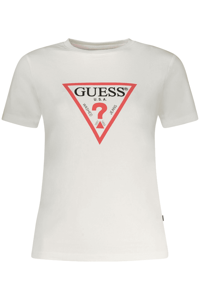 10602GUESS JEANS T-SHIRT MANICHE CORTE DONNA BIANCO
