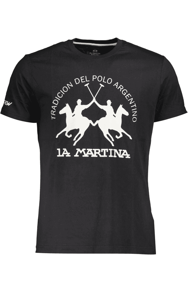 3863LA MARTINA T-SHIRT MANICHE CORTE UOMO NERO