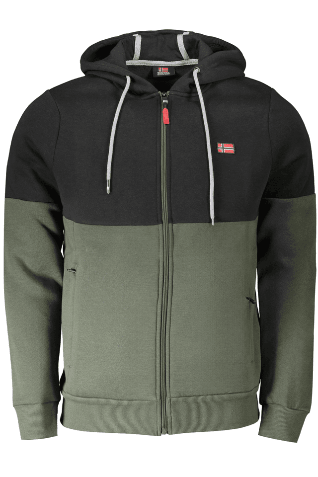 10276NORWAY 1963 FELPA CON ZIP UOMO VERDE