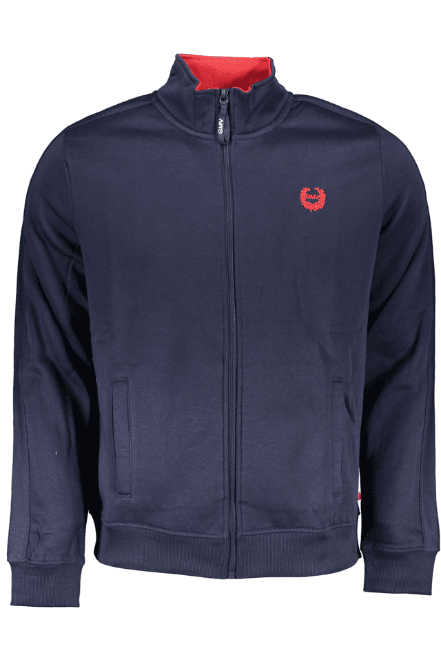 6162GIAN MARCO VENTURI FELPA CON ZIP UOMO BLU