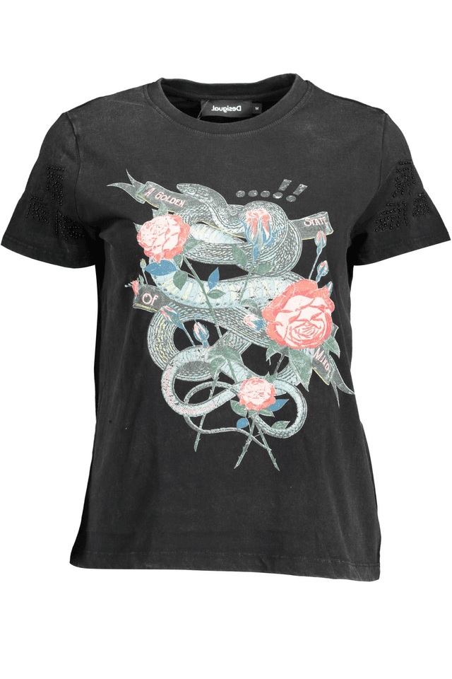 1525DESIGUAL T-SHIRT MANICHE CORTE DONNA NERO