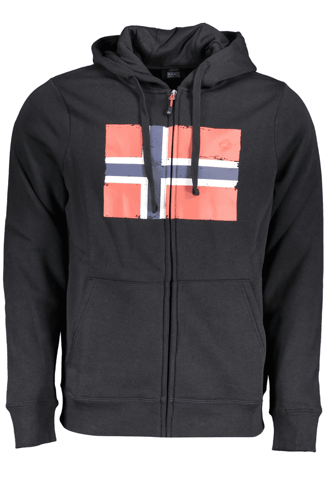 5958NORWAY 1963 FELPA CON ZIP UOMO NERO
