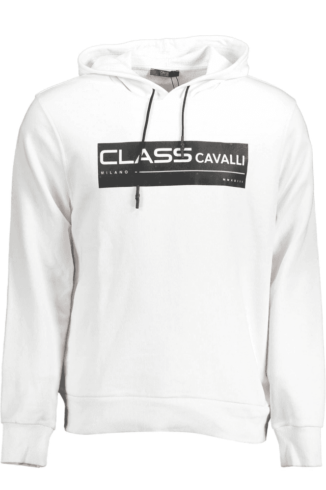 1452CAVALLI CLASS FELPA SENZA ZIP UOMO BIANCO