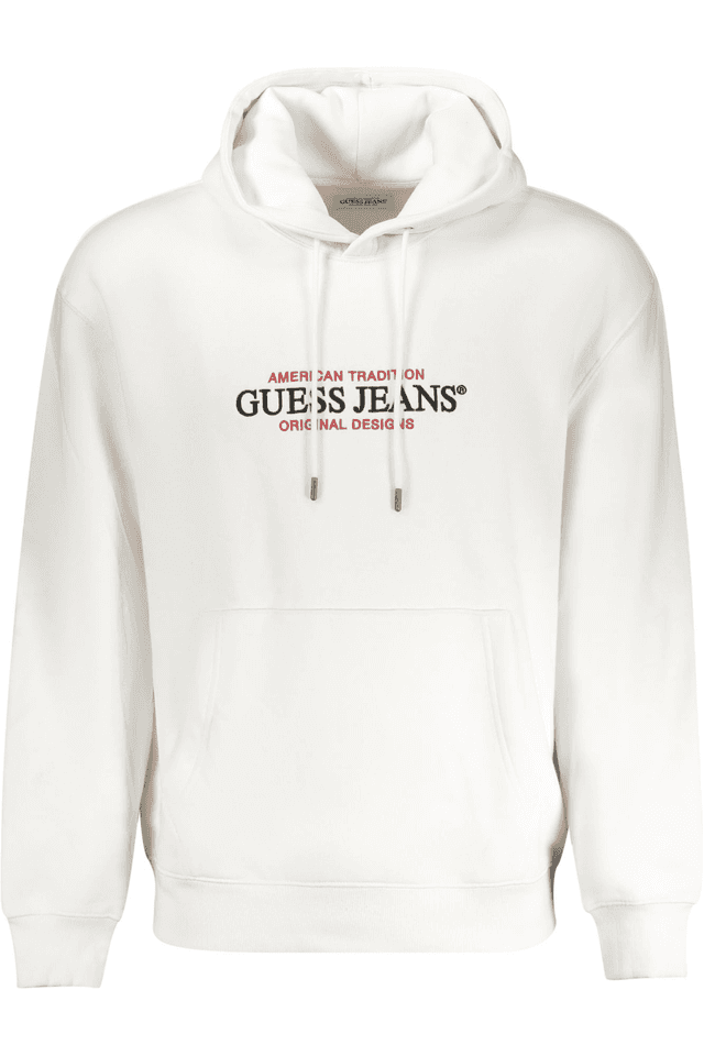 10329GUESS JEANS FELPA SENZA ZIP UOMO BIANCO