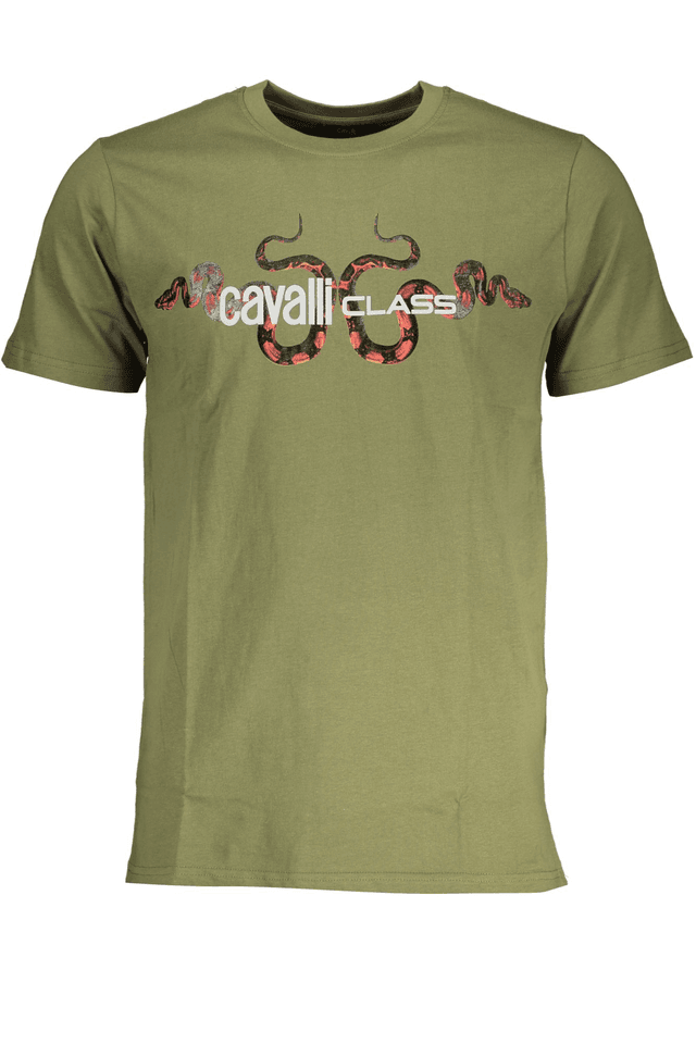 7849CAVALLI CLASS T-SHIRT MANICHE CORTE UOMO VERDE