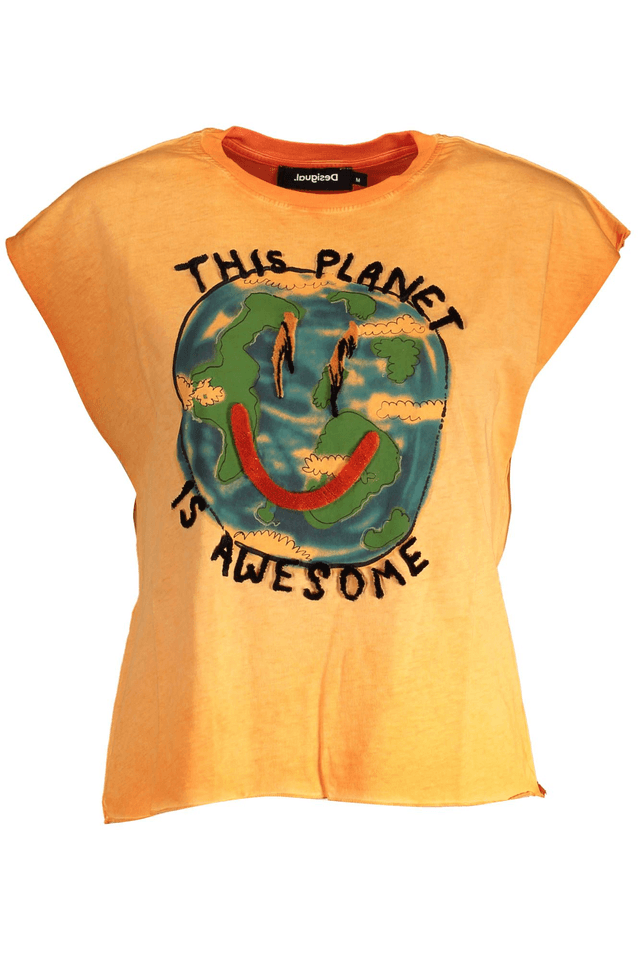 3378DESIGUAL T-SHIRT MANICHE CORTE DONNA ARANCIO