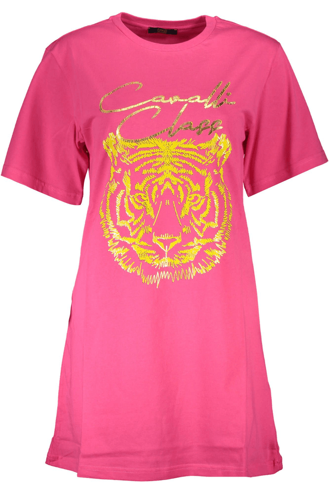 4085CAVALLI CLASS T-SHIRT MANICHE CORTE DONNA ROSA