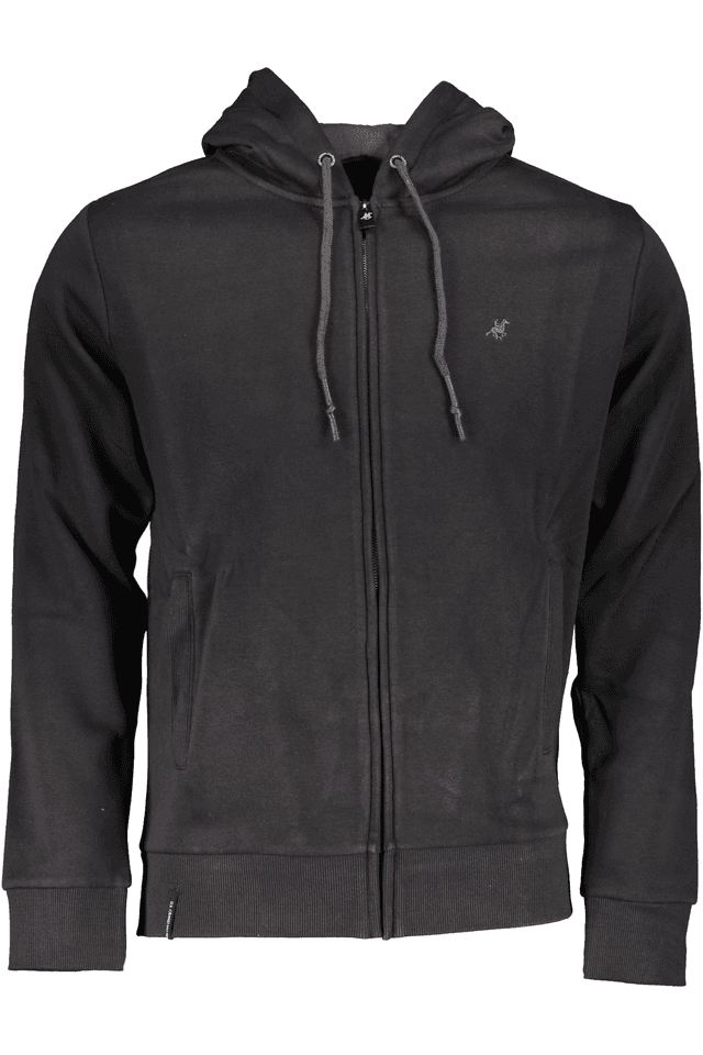 6626U.S. GRAND POLO FELPA CON ZIP UOMO NERO