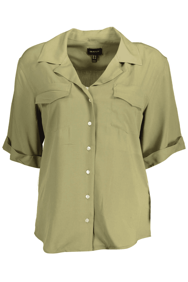 2159GANT CAMICIA MANICHE CORTE DONNA VERDE