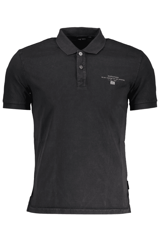 3433NAPAPIJRI POLO MANICHE CORTE UOMO NERO