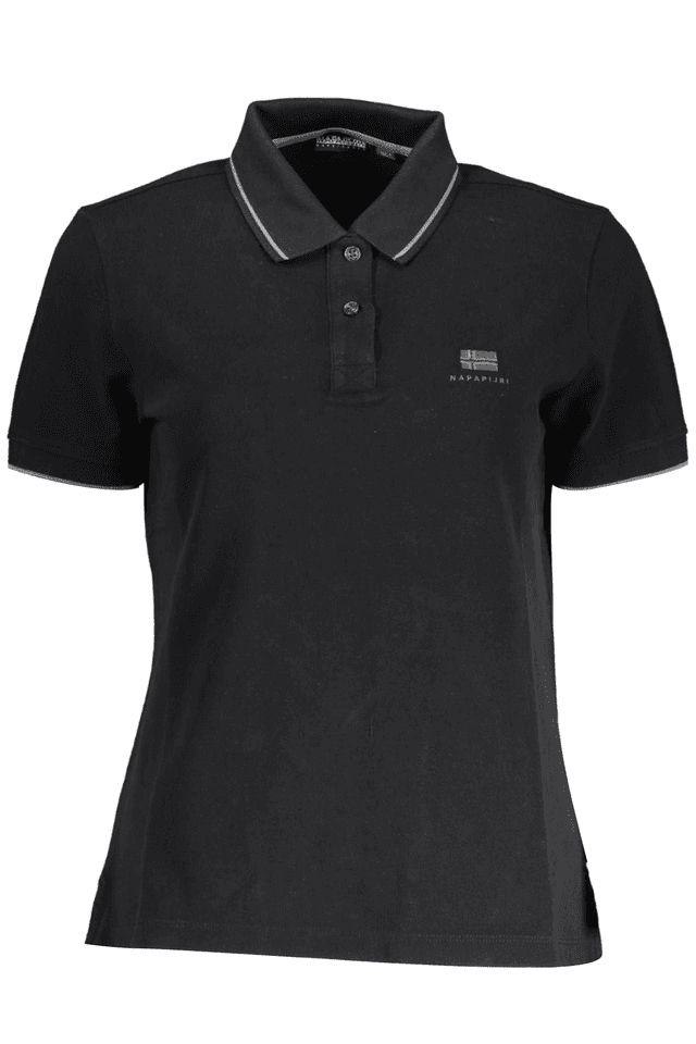 3437NAPAPIJRI POLO MANICHE CORTE DONNA NERO