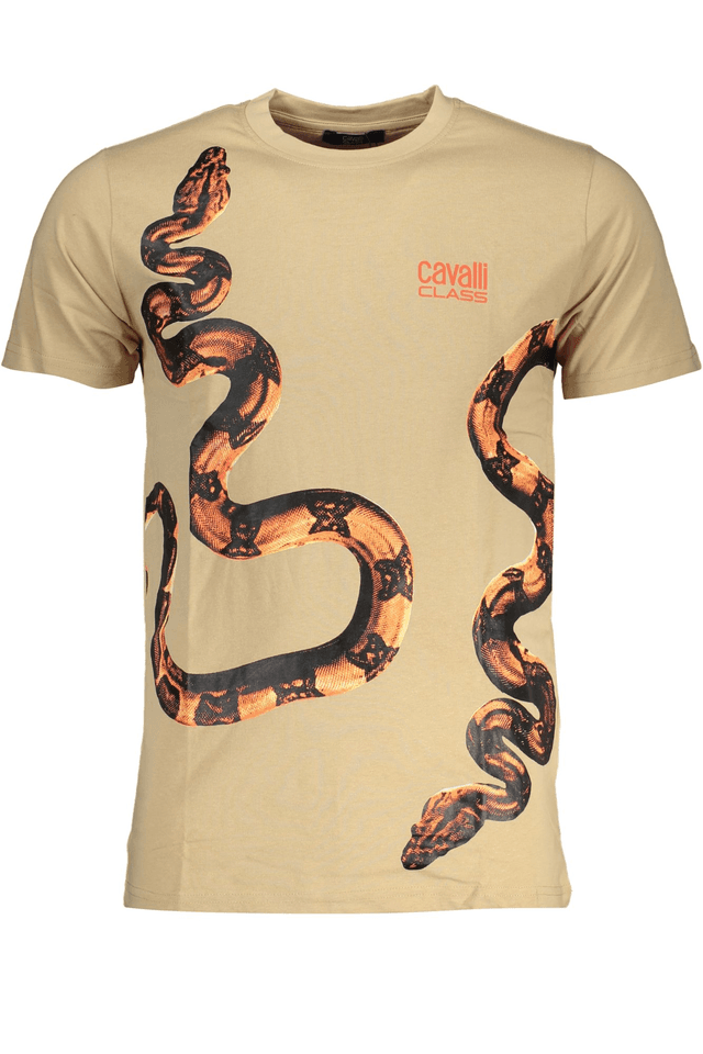 7810CAVALLI CLASS T-SHIRT MANICHE CORTE UOMO BEIGE