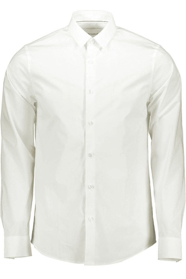 1253CALVIN KLEIN CAMICIA MANICHE LUNGHE UOMO BIANCO