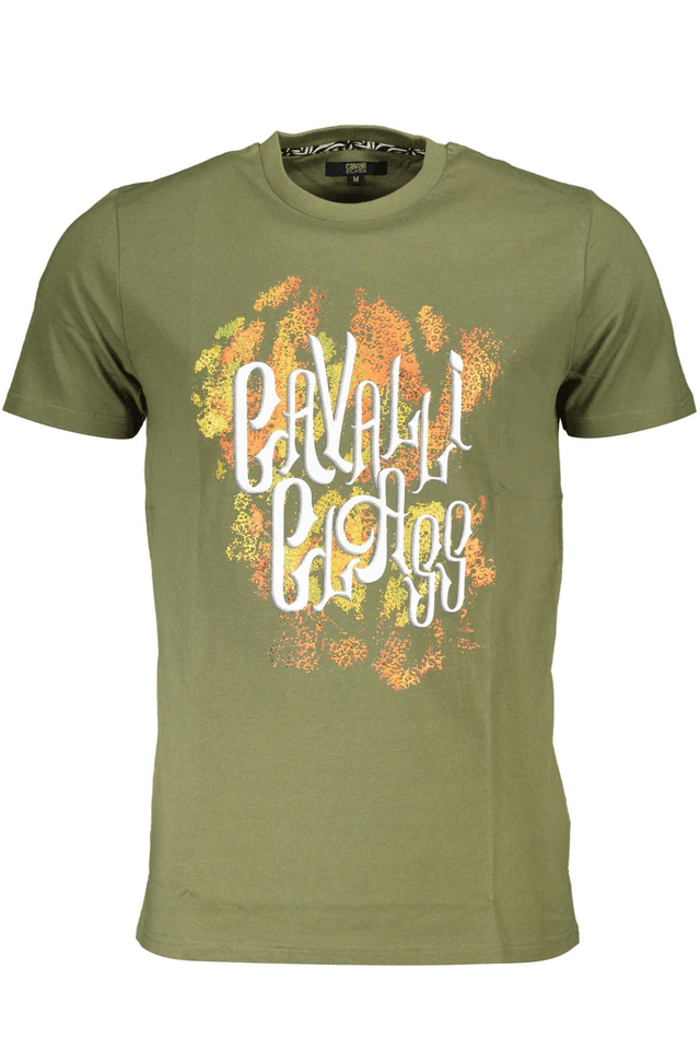 4550CAVALLI CLASS T-SHIRT MANICHE CORTE UOMO VERDE