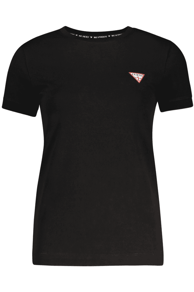 10635GUESS JEANS T-SHIRT MANICHE CORTE DONNA NERO