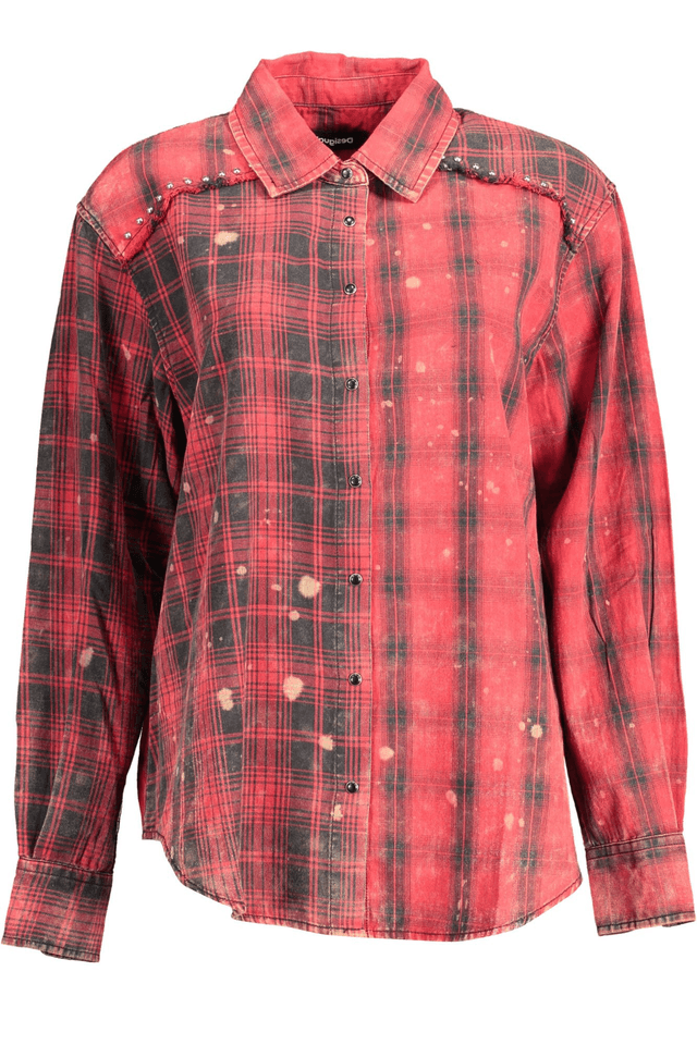 2087DESIGUAL CAMICIA MANICHE LUNGHE DONNA ROSSO