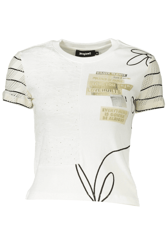 3147DESIGUAL T-SHIRT MANICHE CORTE DONNA BIANCO
