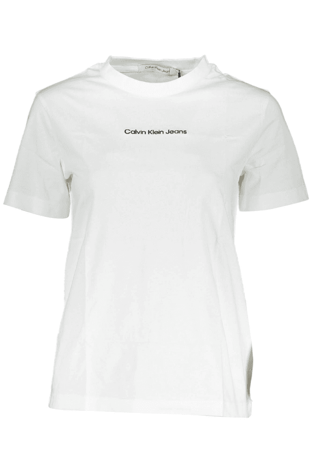 4678CALVIN KLEIN T-SHIRT MANICHE CORTE DONNA BIANCO