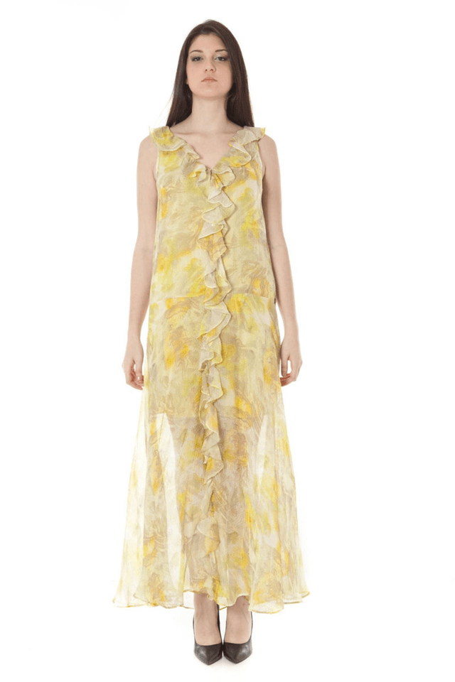 347JOHN GALLIANO ABITO LUNGO DONNA GIALLO