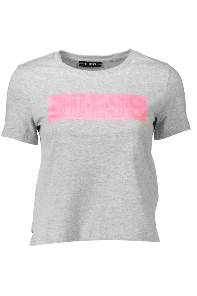 242GUESS JEANS T-SHIRT MANICHE CORTE DONNA GRIGIO