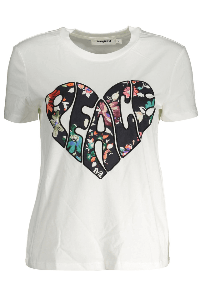 3377DESIGUAL T-SHIRT MANICHE CORTE DONNA BIANCO