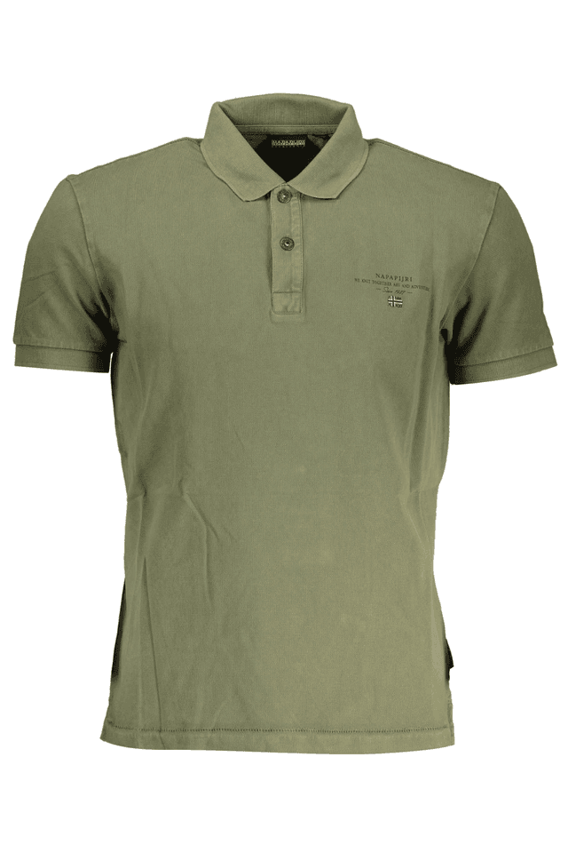 3436NAPAPIJRI POLO MANICHE CORTE UOMO VERDE